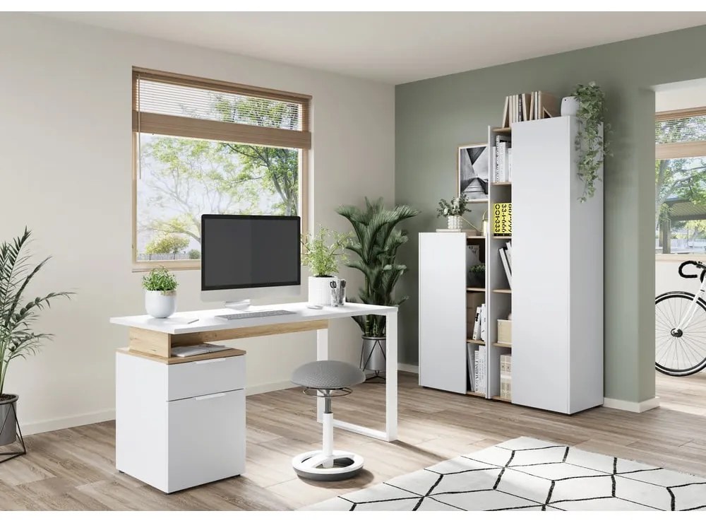 Íróasztal fehér asztallappal 61x140 cm Hasselt – Germania