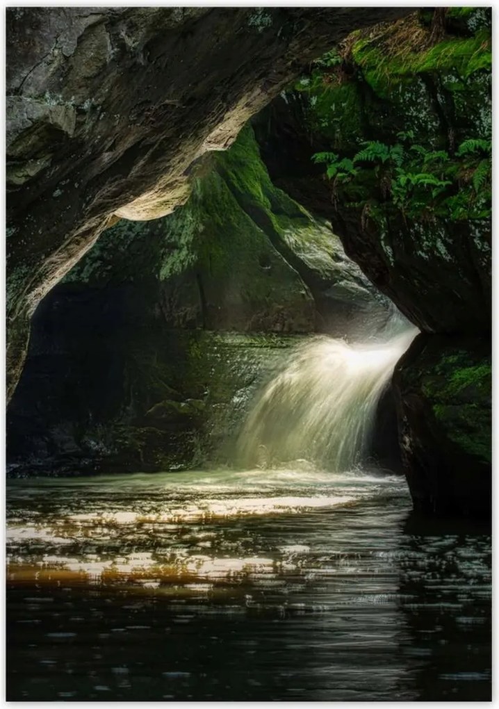 Poszterek 70x100 Hegyek Sziklák Vízesés