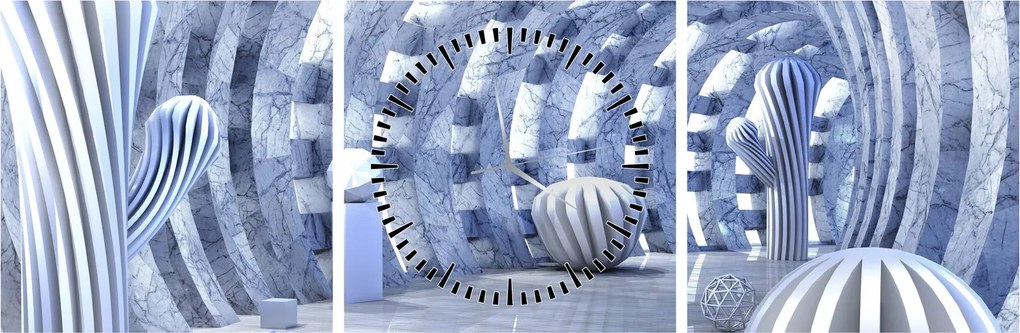 Kép - 3D absztrakció (órával) (90x30 cm)