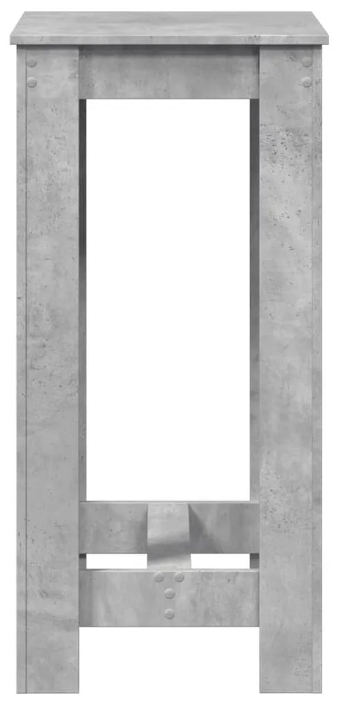 betonszürke szerelt fa bárasztal 51 x 50 x 103,5 cm