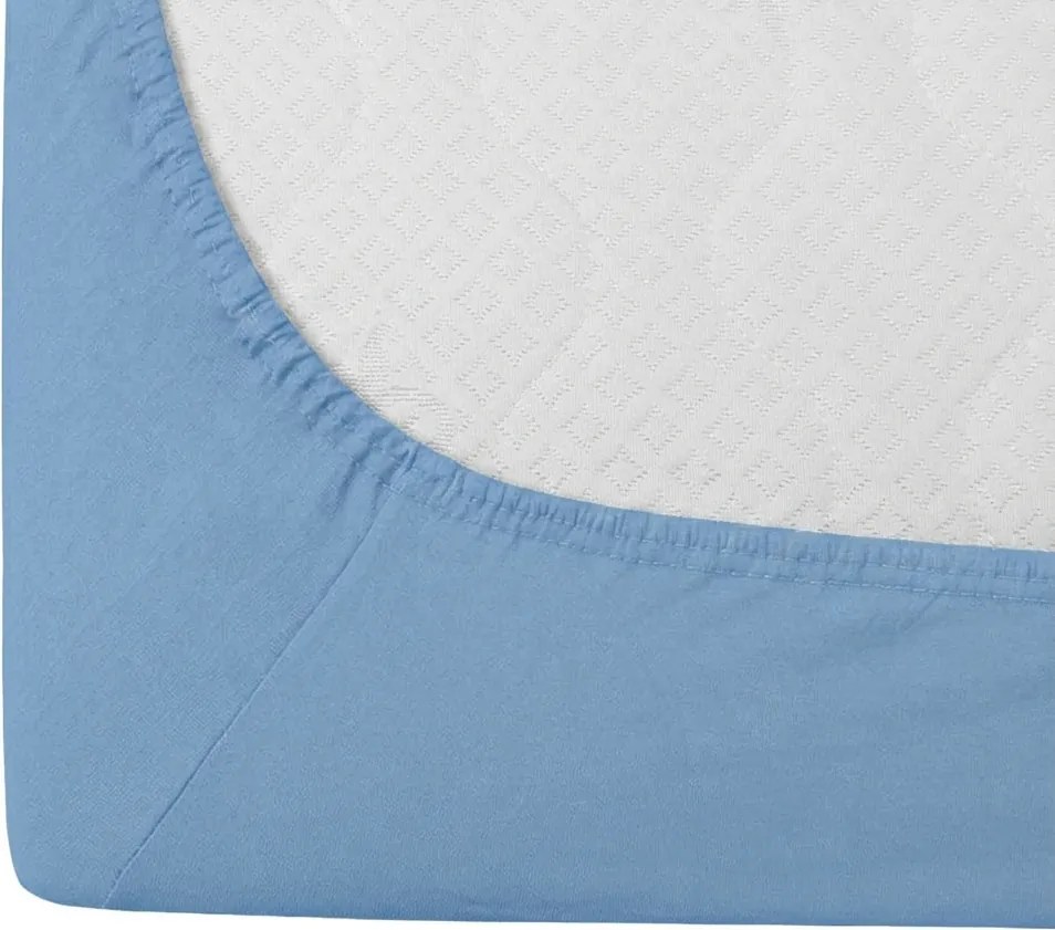 Jersey világoskék lepedő BASIC 90x200 cm