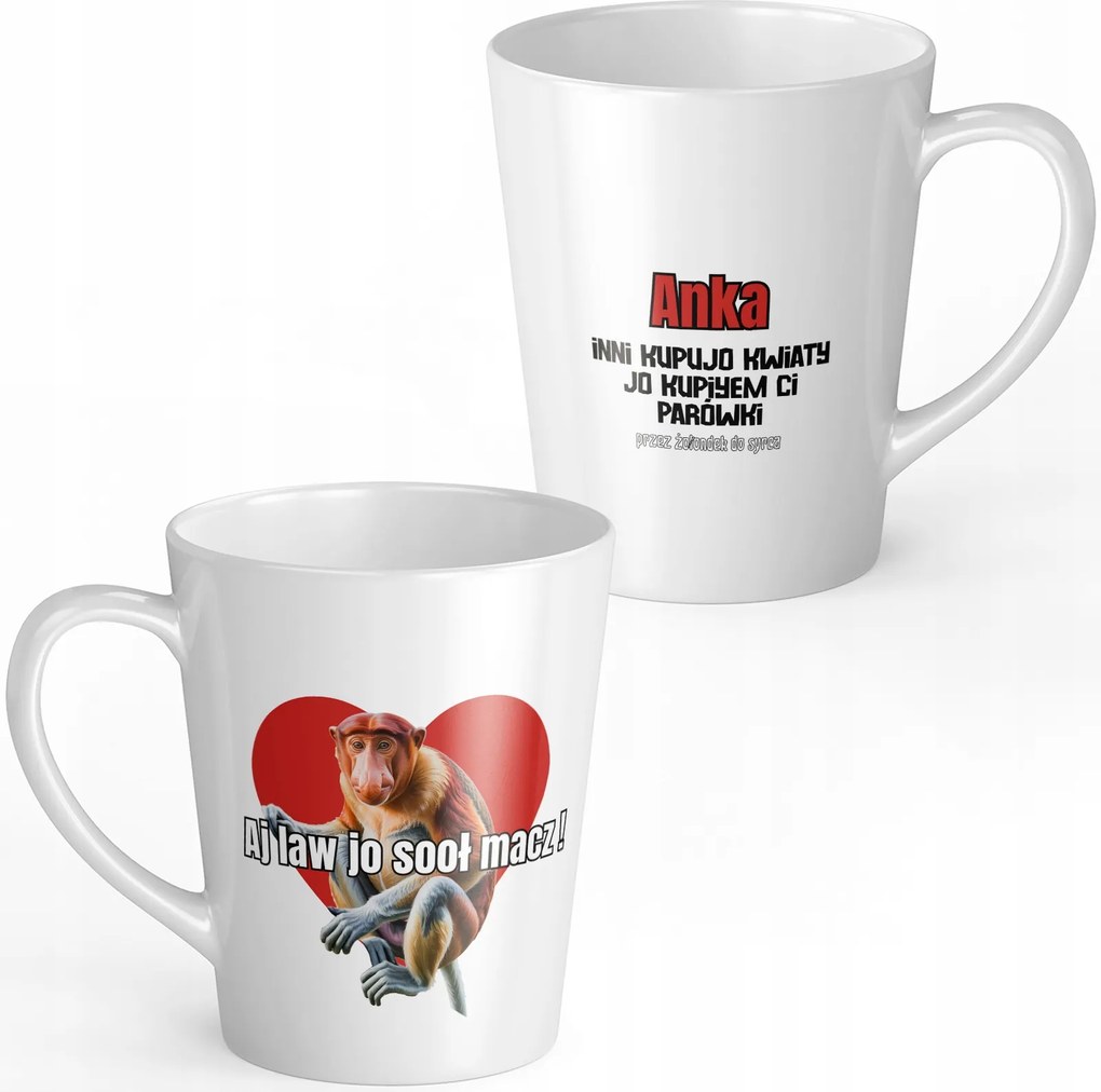 Latte bögre Feleség Lány Névvel Nyomtatott Hordozó