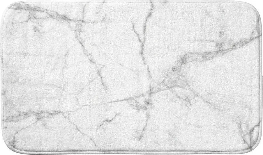 Fehér-szürke textil fürdőszobai kilépő 45x75 cm Marbre – douceur d'intérieur