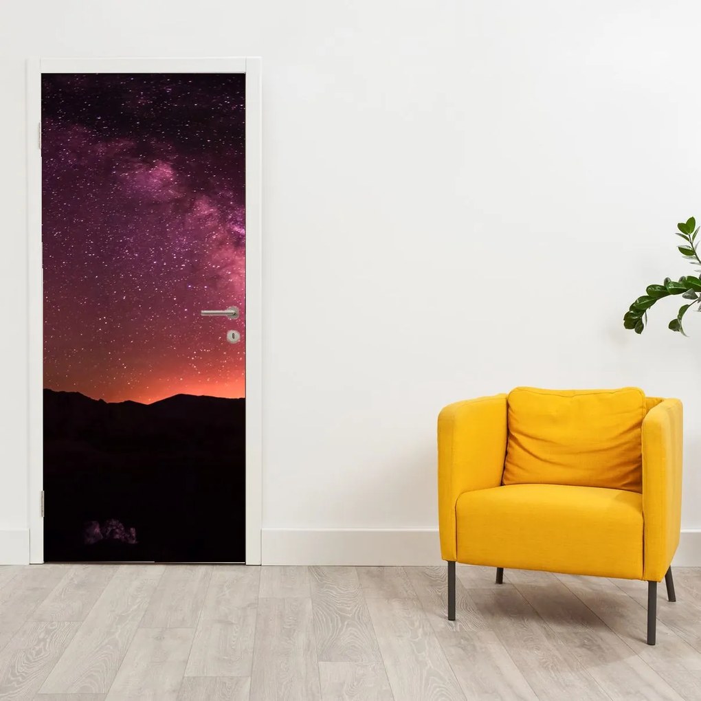 Fotótapéta ajtóra - Rózsaszín tejút (95x205cm)