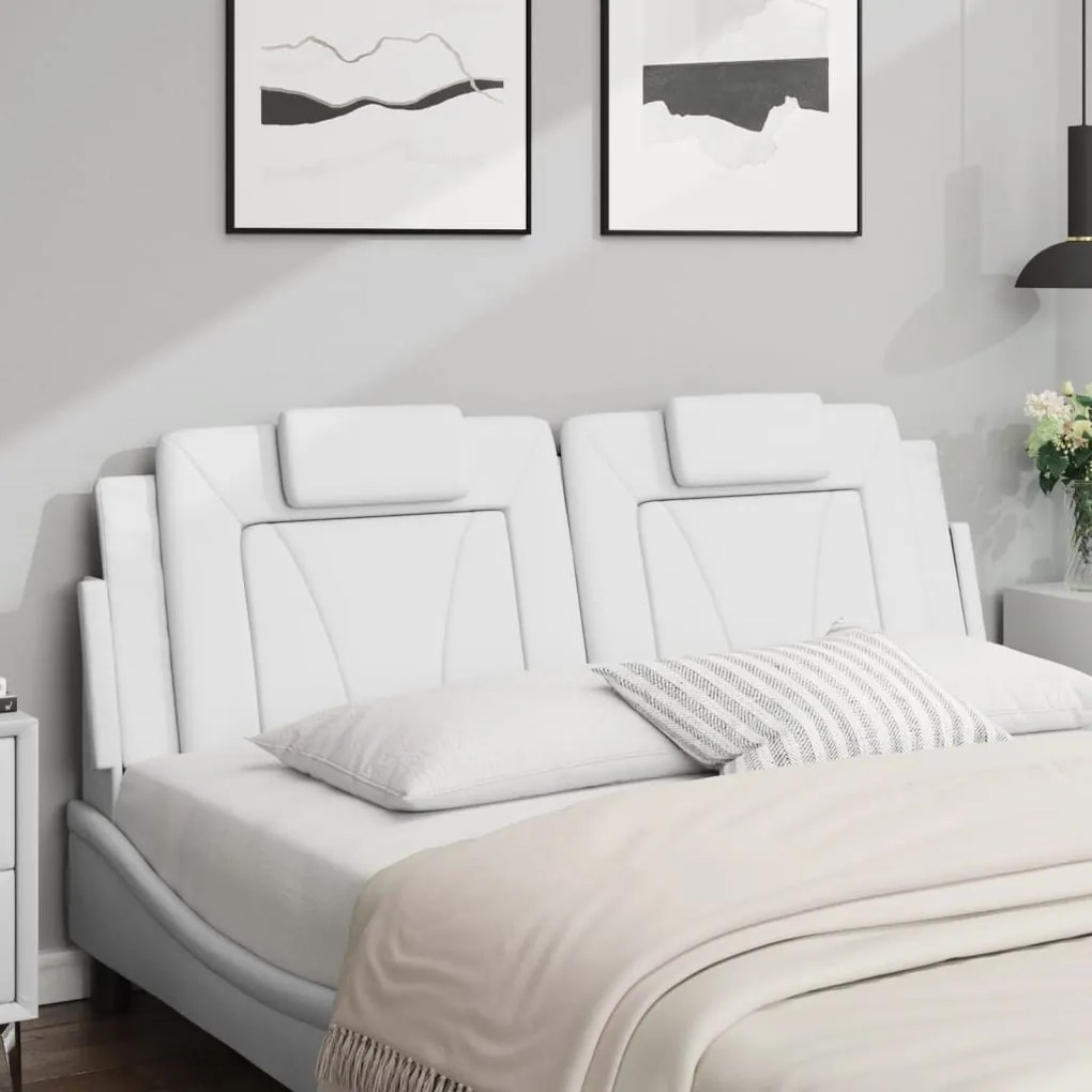 fehér műbőr fejtámla párna 160 cm