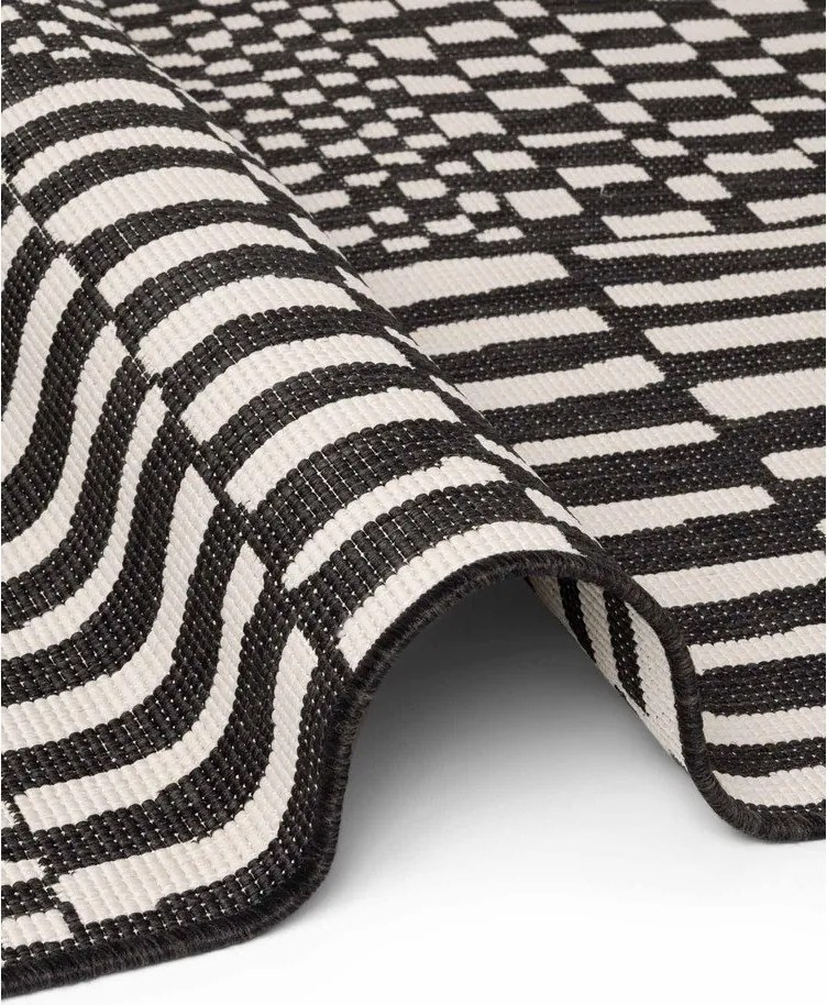 Fekete-krémszínű kültéri-beltéri szőnyeg 120x170 cm Haringey Barkham – Ted Baker