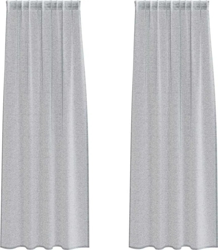vidaXL Voile Függöny 2 pcs Sötétszürke 225 x 140 cm Poliészter