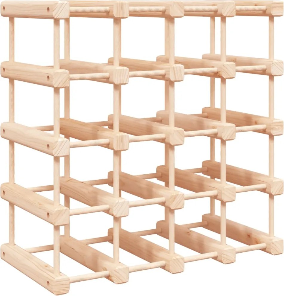 vidaXL tömör fenyőfa bortartó 20 palackhoz 46,5x23x46,5 cm