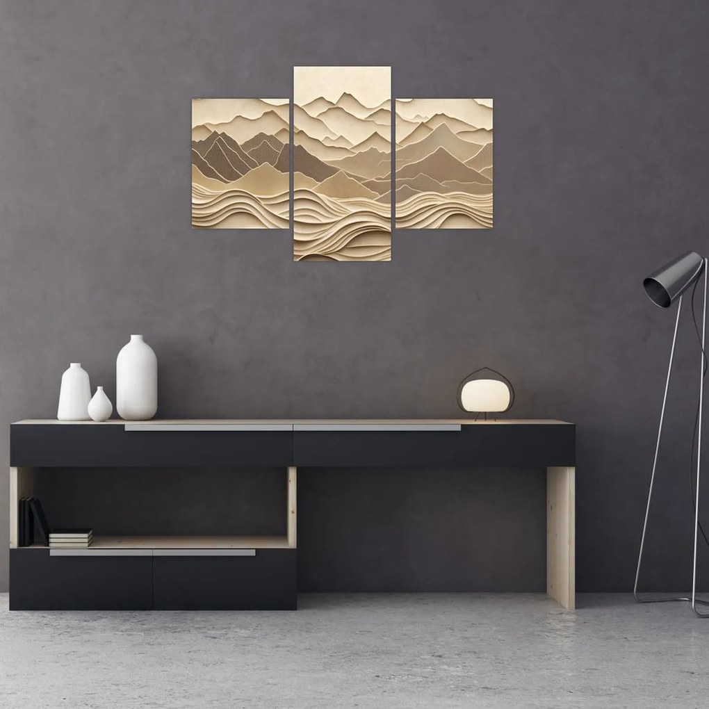Kép - 3D hegyvonalak (90x60 cm)
