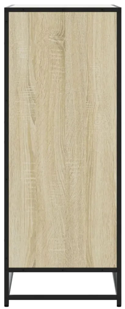 vidaXL sonoma tölgy színű szerelt fa és fém cipőszekrény 75x38x97,5 cm