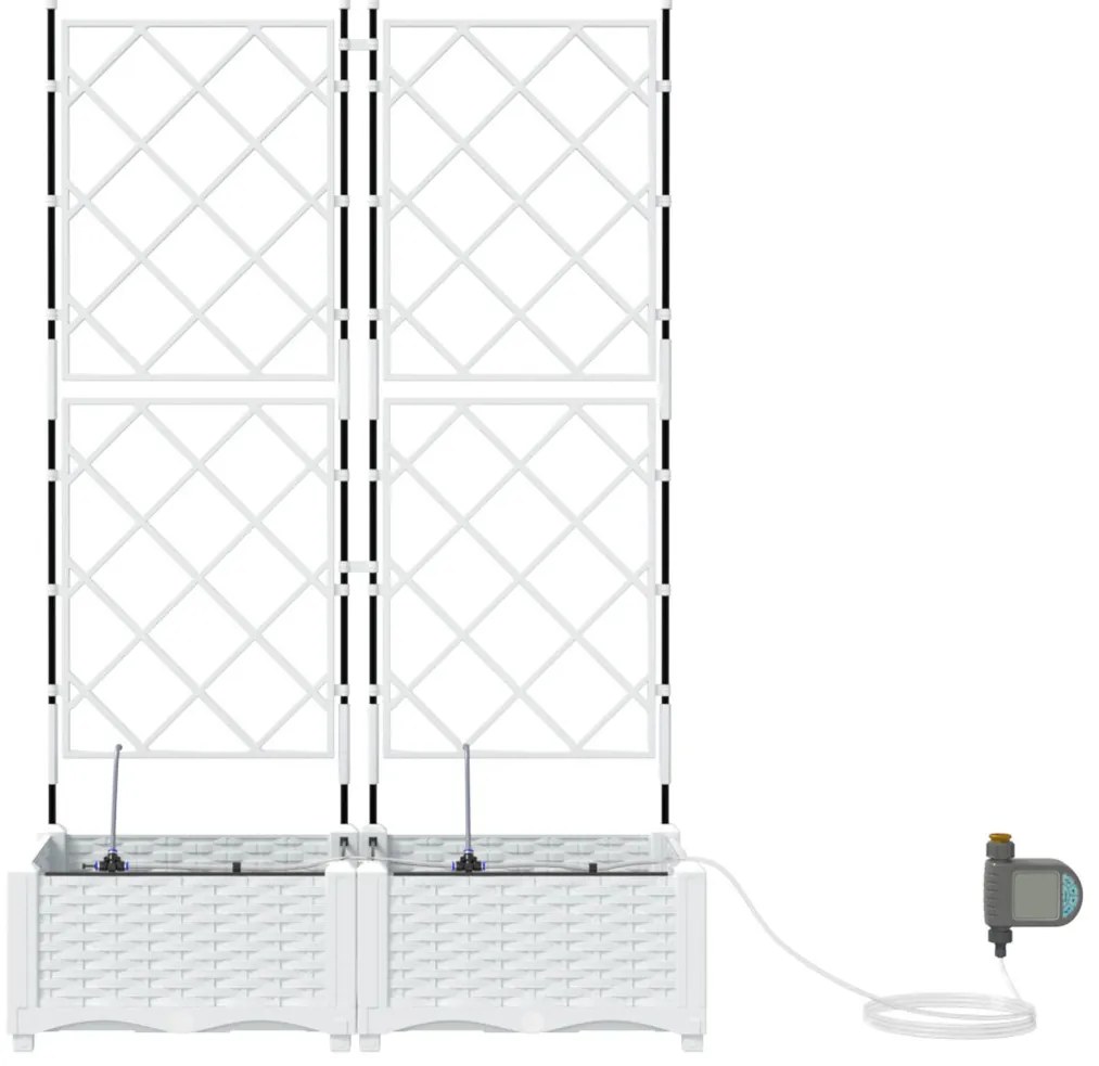 Kerti ültetők Fehér 80 x 40 x 126 cm Acél