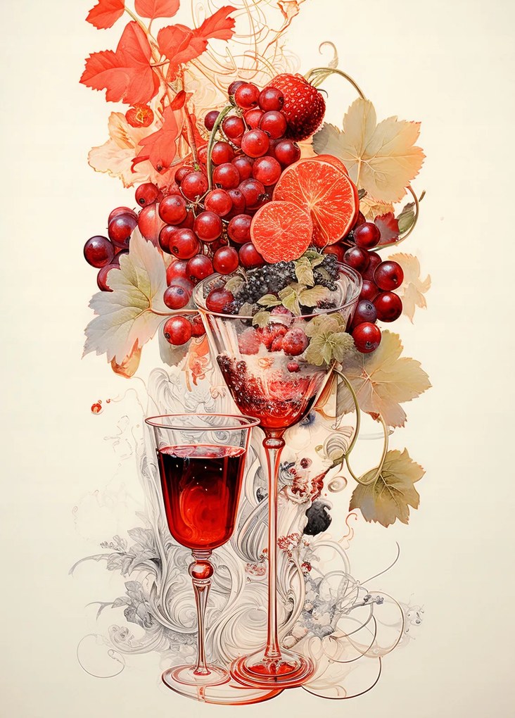 Poszter 39,5x55cm Véres Gyümölcs Koktél
