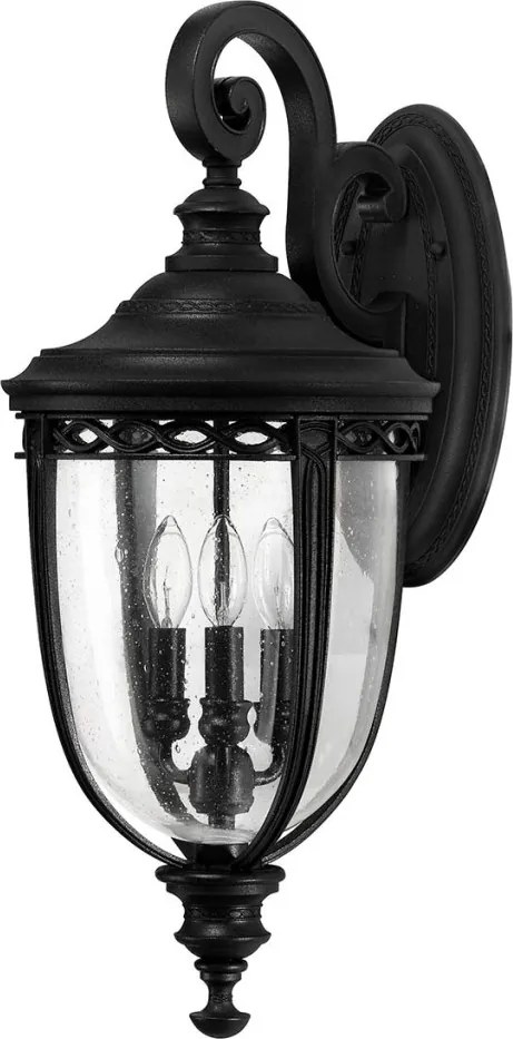 ELSTEAD FE-EB2-L-BLK ENGLISH BRIDLE Klasszikus Kültéri Fali Lámpa Fekete, Átlátszó E14 IP44