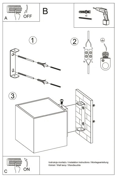 Sollux Sl.1183 - Fali spotlámpa QUAD 1xG9/8W/230V arany