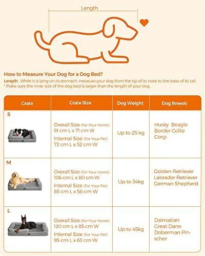 Ortopéd kutyaágy, kutya kanapé, levehető mosható huzat, s-es méret, világosszürke