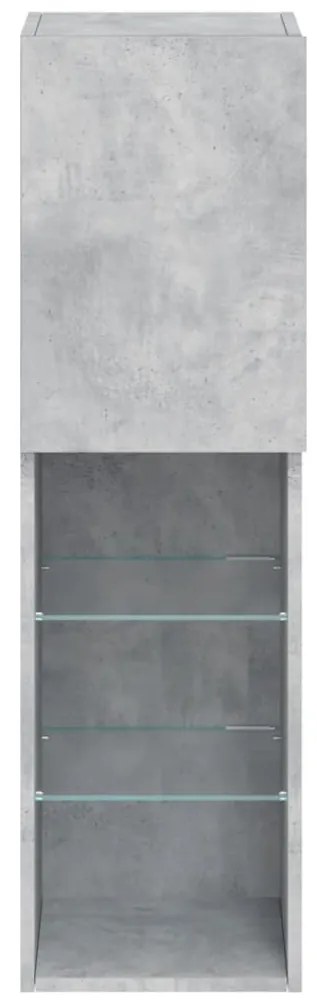 betonszürke TV-szekrény LED-lámpákkal 30,5 x 30 x 102 cm