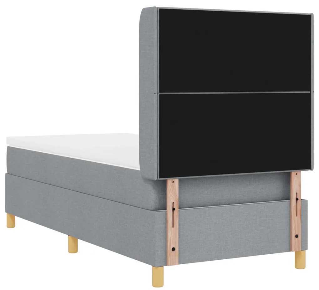 Boxspring Ágy Matracokkal &amp; LED Fény Szürke 90x190 cm Szövet