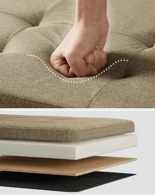 Taburette tárolóhellyel OTTOMAN 110x38 cm, világosbarna