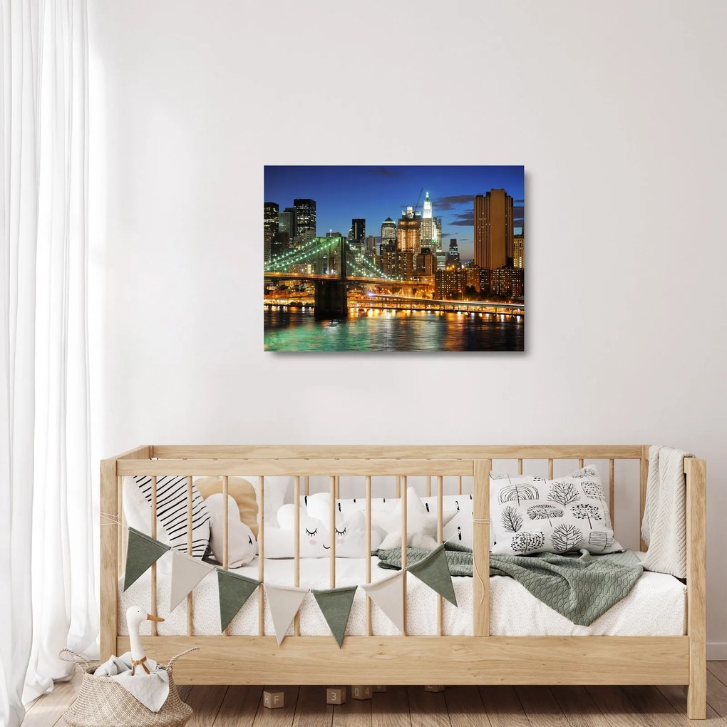Üveg kép - Híd New Yorkkal (70x50 cm)