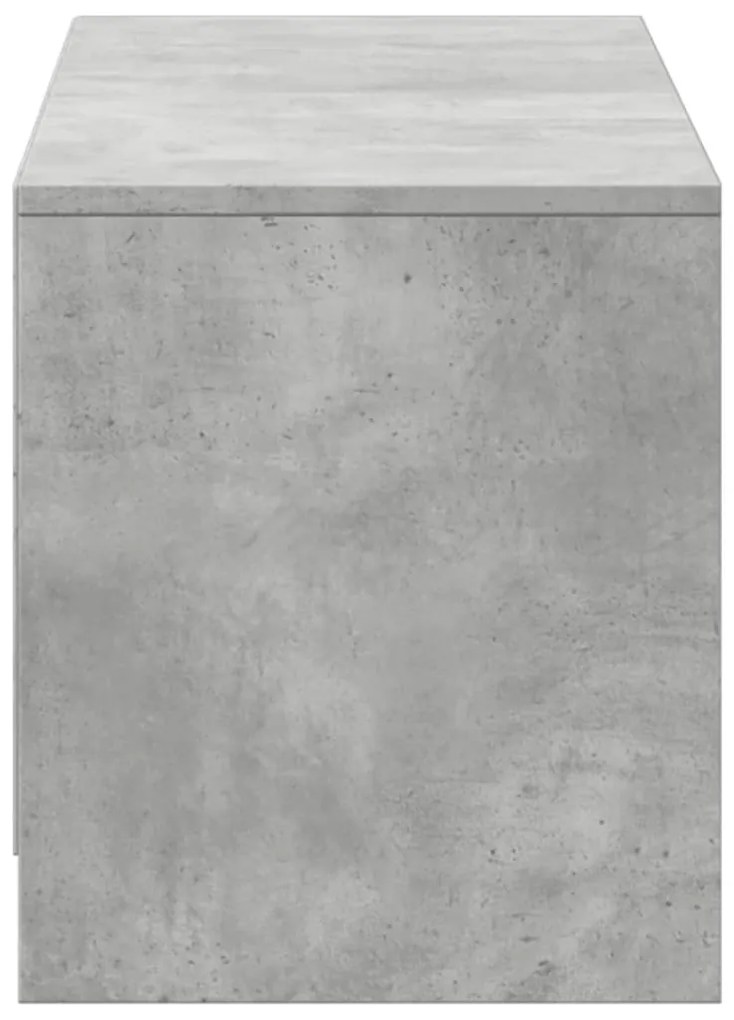 betonszürke szerelt fa TV-szekrény LED-ekkel 140 x 34 x 40 cm