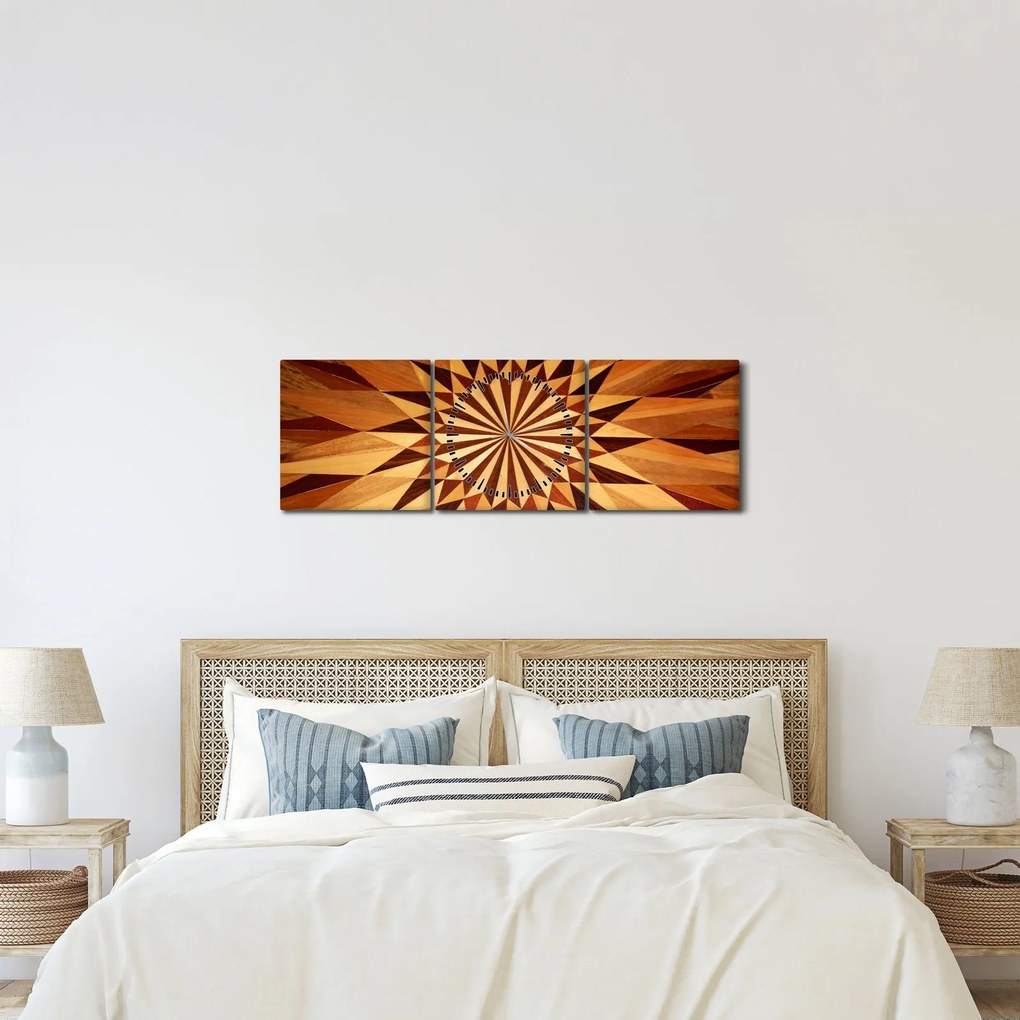 Kép - Fa kollázs (órával) (90x30 cm)