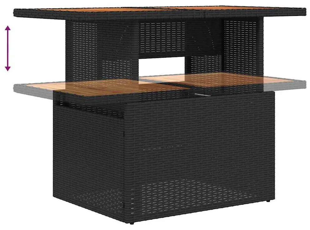 Kert étkező szett 10 pcs Fekete és Krém 100 x 55 x 73 cm