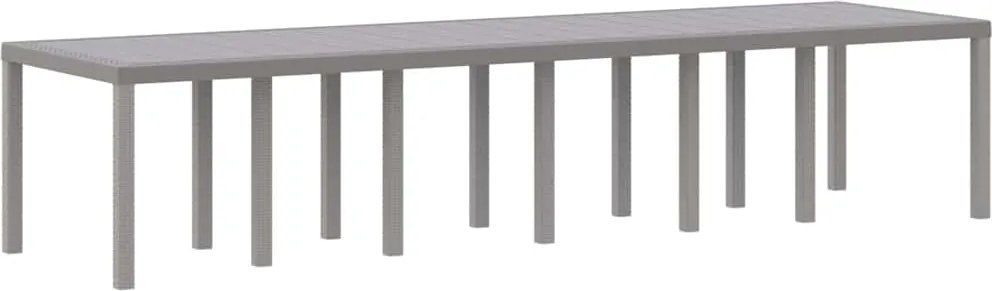 vidaXL Kerti Asztal Világosszürke 350 x 100 x 74 cm polirattan