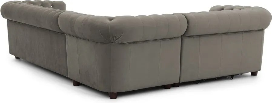 Szürke bársony kinyitható sarokkanapé (bal oldali-L alakú) York Blik – Ropez