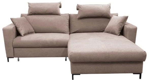 HORTA jobb oldali, L alakú, ággyá nyitható ülőgarnitúra tárolóval, rózsaszín