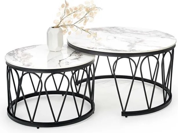 Formosa dohányzóasztal szett fehér márvány