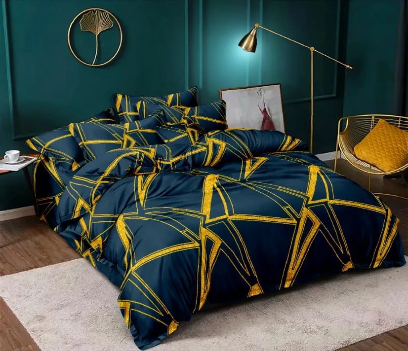 TUDONS mikroszálas ágyneműgarnitúra, kék + Jersey lepedő 90x200cm