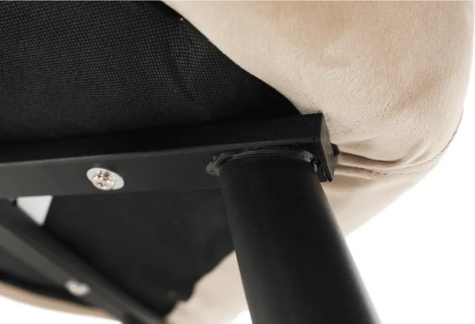 Szék, szövet bézs/fekete lábak, ODOVEL