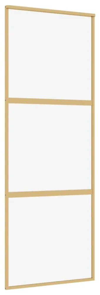 aranyszínű átlátszó ESG üveg és alumínium tolóajtó 76 x 205 cm