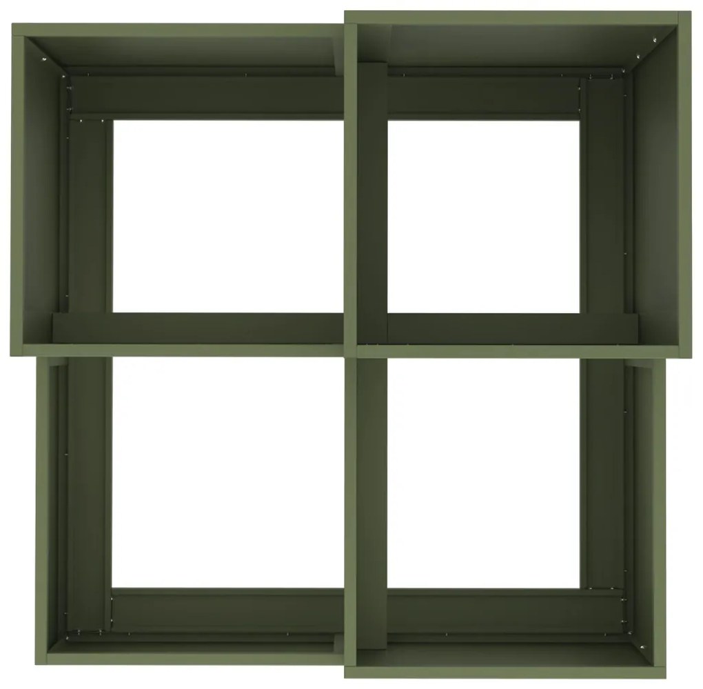 Kerti Ültető 80x80x60 cm Olívazöld Acél