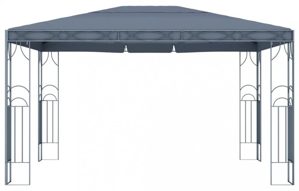 antracitszürke pavilon LED fényfüzérrel 400 x 300 cm