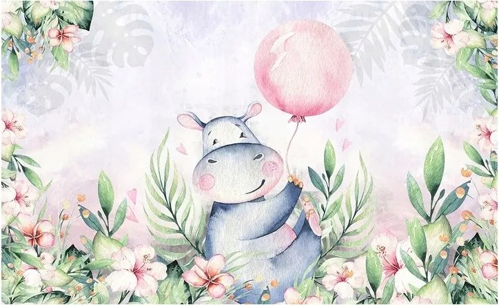 Fotótapéta Gyerekeknek Állatok Víziló Gyerek Tapéta 368x254