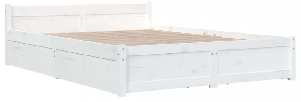 vidaXL fehér ágykeret fiókokkal 120 x 200 cm
