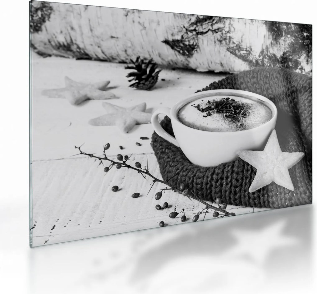 Üveg kép - Téli cappuccino (70x50 cm)