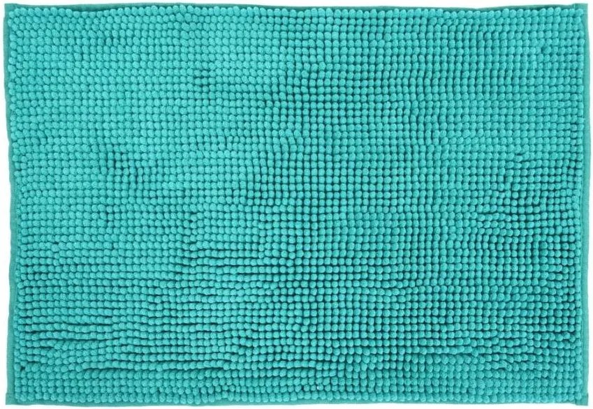 Chenille fürdőszobaszőnyeg türkizkék színben Kényelem és stílus