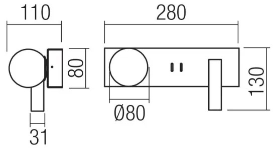 Redo 01-4661 - LED fali lámpatest NORMA LED/5W/230V + LED/3W CRI 90 USB arany
