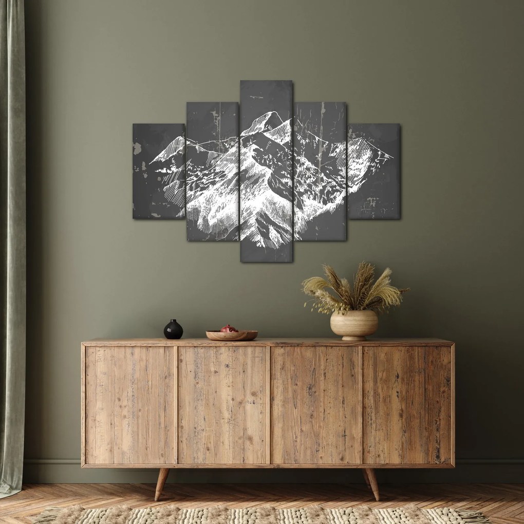 Kép - Hegyek illusztrációja (150x105 cm)