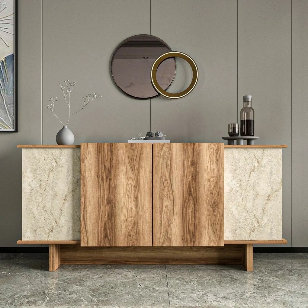 Diana Travertine és Walnut szekrény