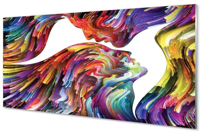 Üvegképek Színes kép arcok 100x50 cm