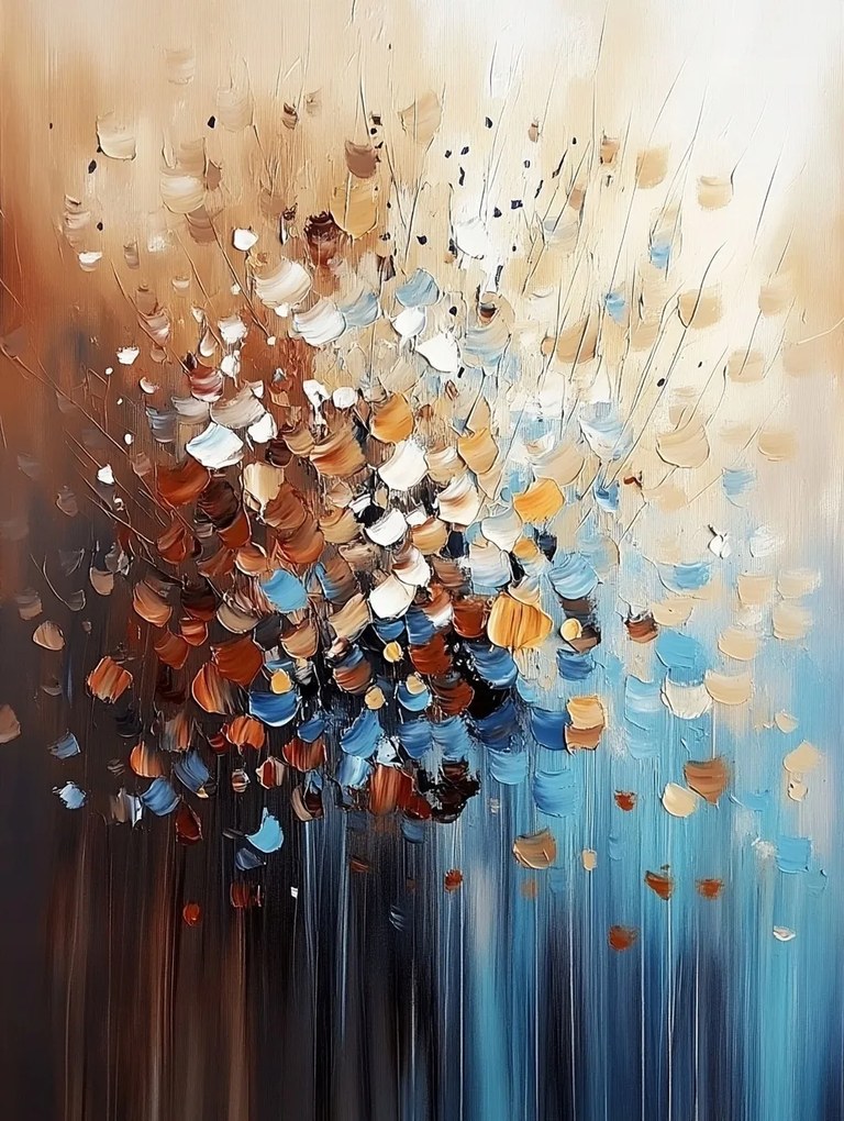 Canvas Vászonkép Absztrakt Barna Bézs Türkiz Glett Impasto 60x80