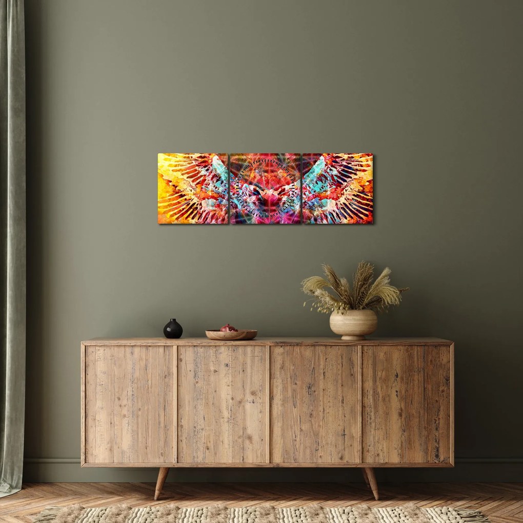 Kép - Merkaba szárnyakkal, absztrakció (órával) (90x30 cm)