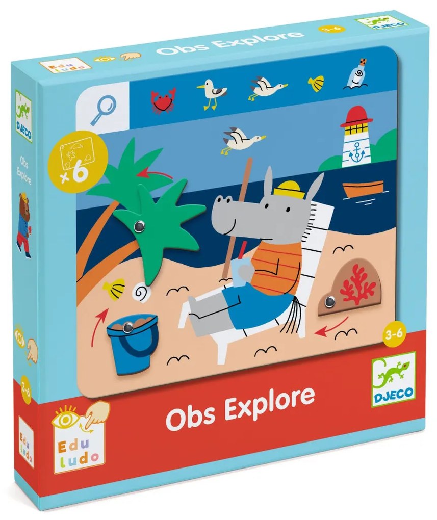 Fejlesztő játék, megfigyelés - Keress és pörgess, Kaland - Eduludo Obs Explore