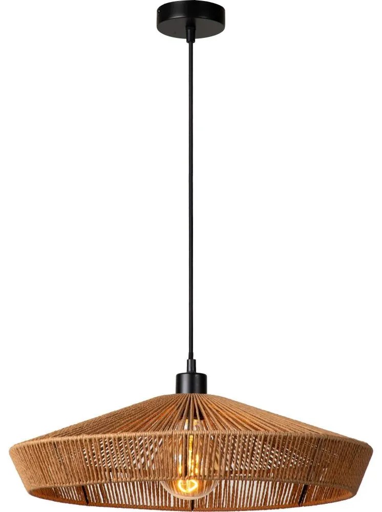 Lucide 10413/50/72 - Csillár zsinóron YUNKAI 1xE27/60W/230V átm. 50 cm barna