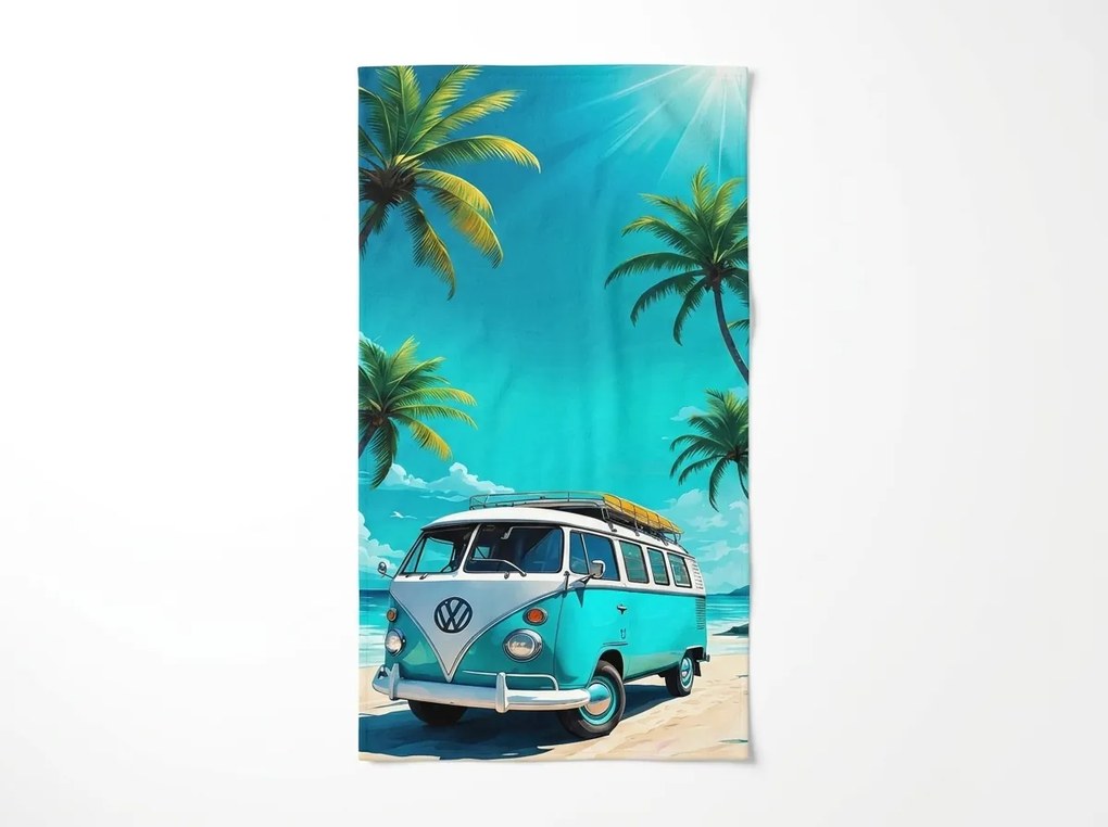 Gyorsan száradó strandfürdőlepedő BREEZIO türkizkék 70 x 140 cm, 100% mikroszál