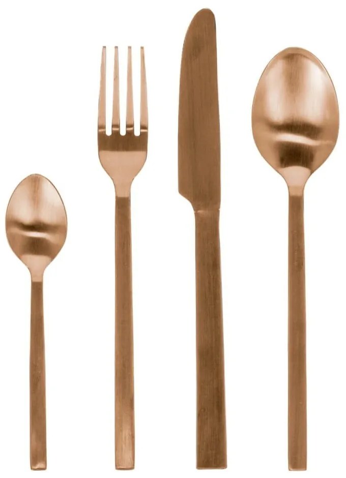 Rézszínű rozsdamentes acél evőeszköz készlet 16 db-os Kelda – Kave Home
