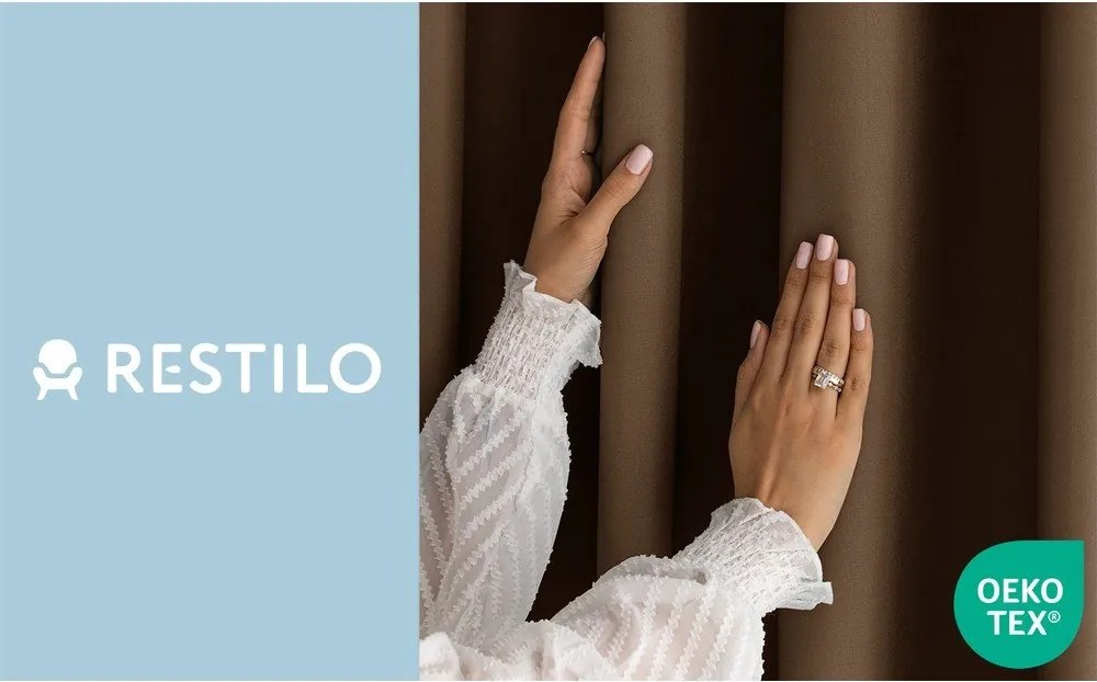 Barna dimout (részleges sötétítő) függöny 140x250 cm Carli – Restilo